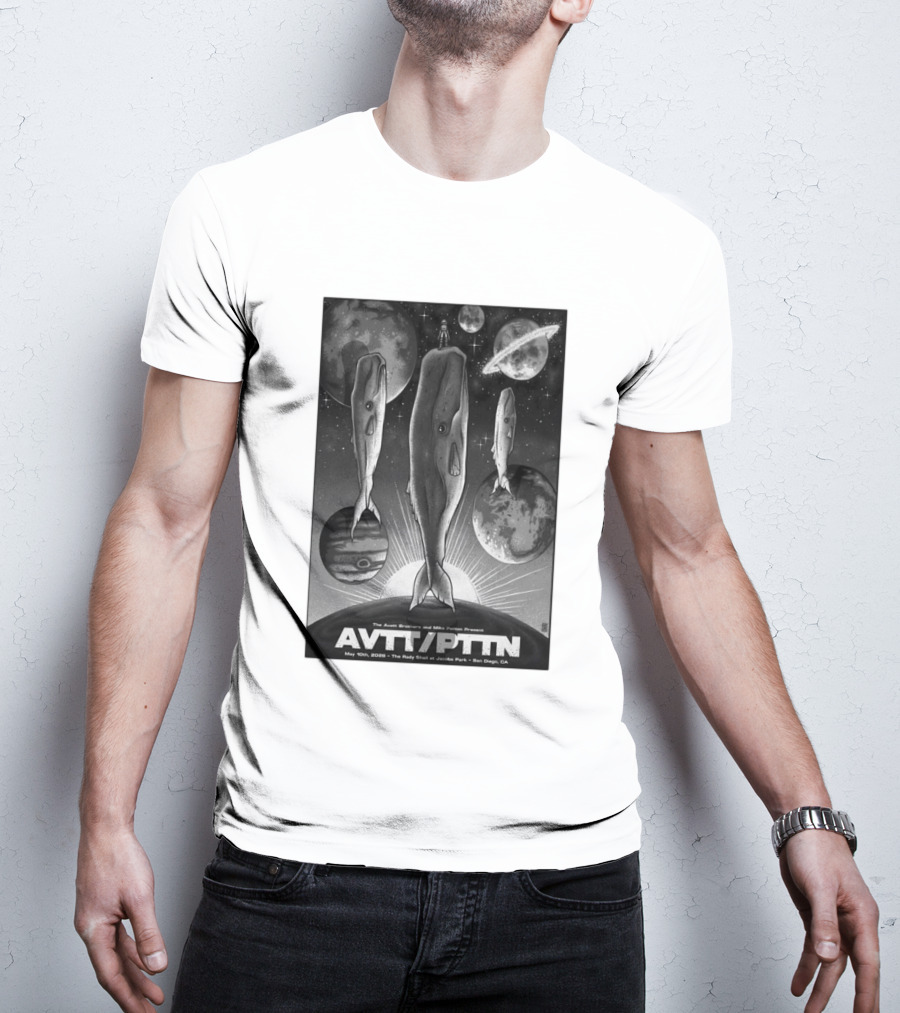 The Avett Brothers Mike Patton May 10 2026 AVT PTN San Diego Jacobs Park Whales Planets T-Shirt