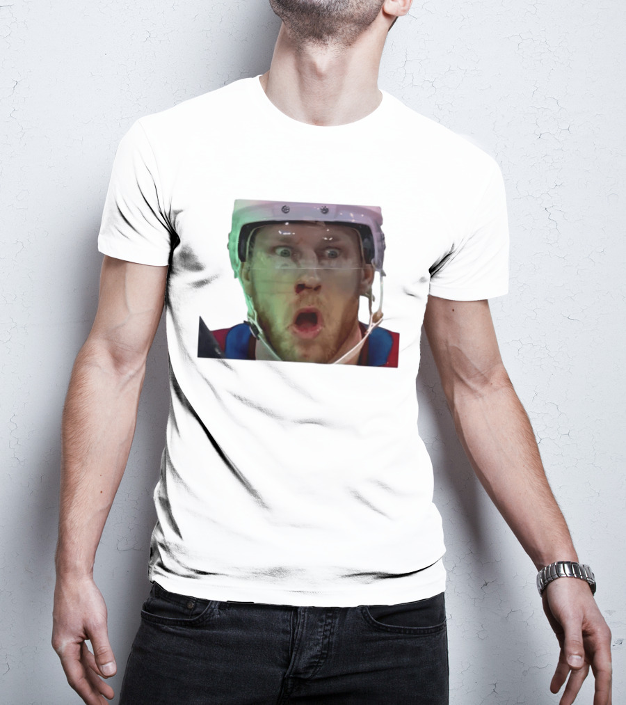 Nathan MacKinnon What The Puck Reaction Hockey T-Shirt