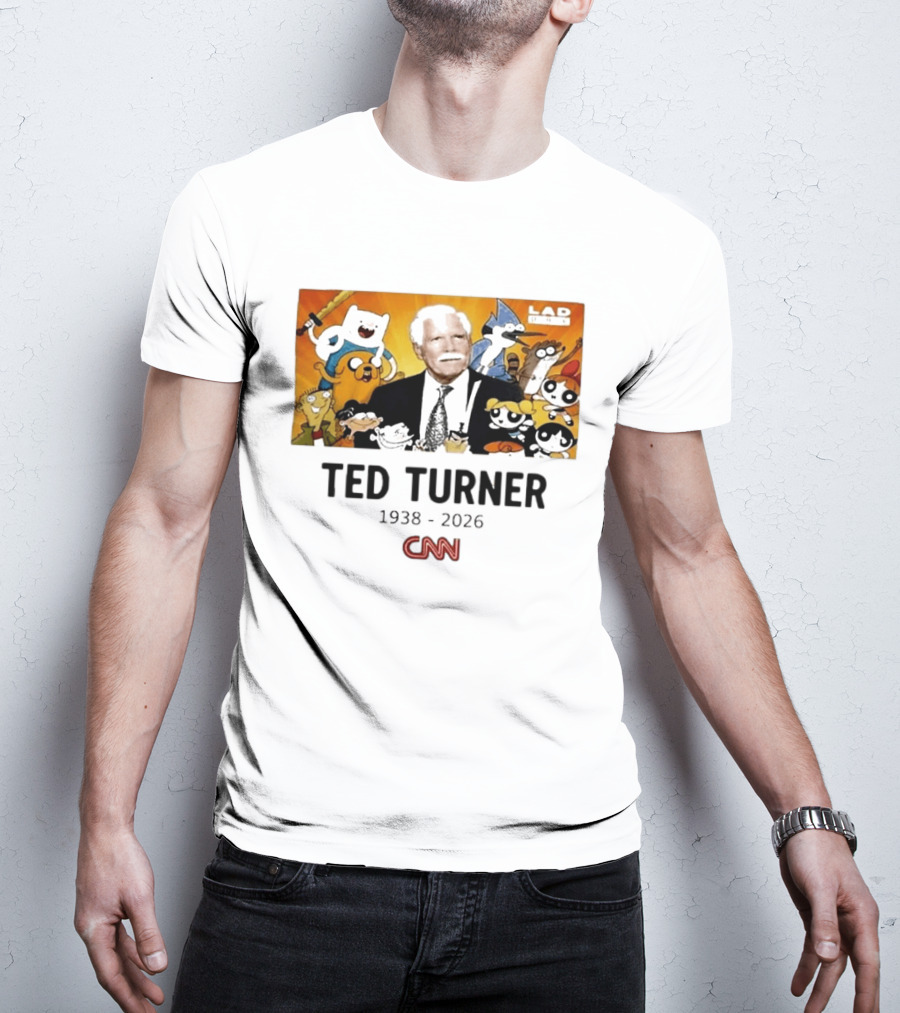 Ted Turner 1938 2026 Cartoon Network Characters CNN Meme T-Shirt