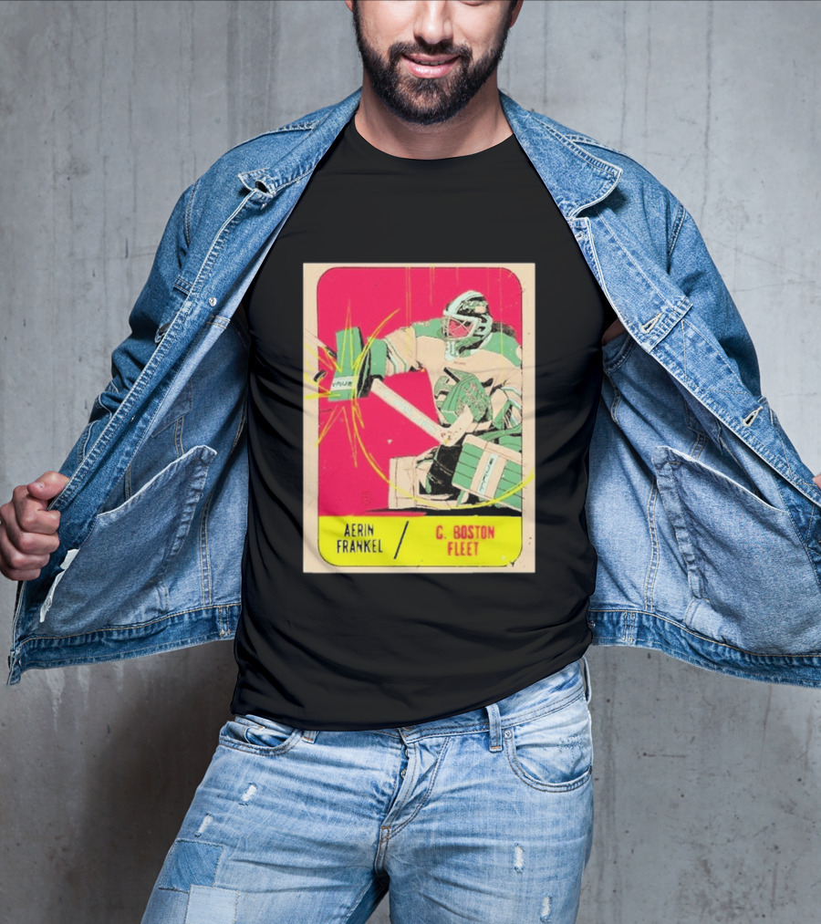 Aerin Frankel C. Boston Fleet Goalie Vintage Style Hockey Card T-Shirt