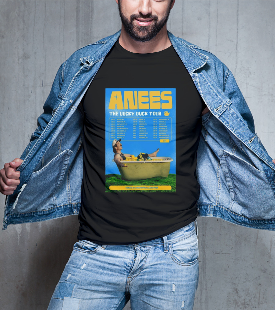 Anees The Lucky Duck Tour 2026 Dates Tickets Bath Tub T-Shirt
