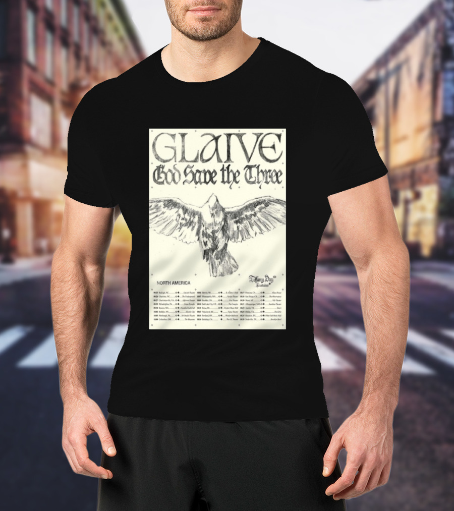 Glaive God Save The Three North America Tour 2026 Tiffany Day T-Shirt