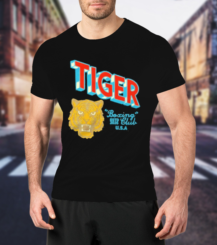 Tiger Boxing Club Estd 2026 USA Tiger Head Logo Sports Team T-Shirt