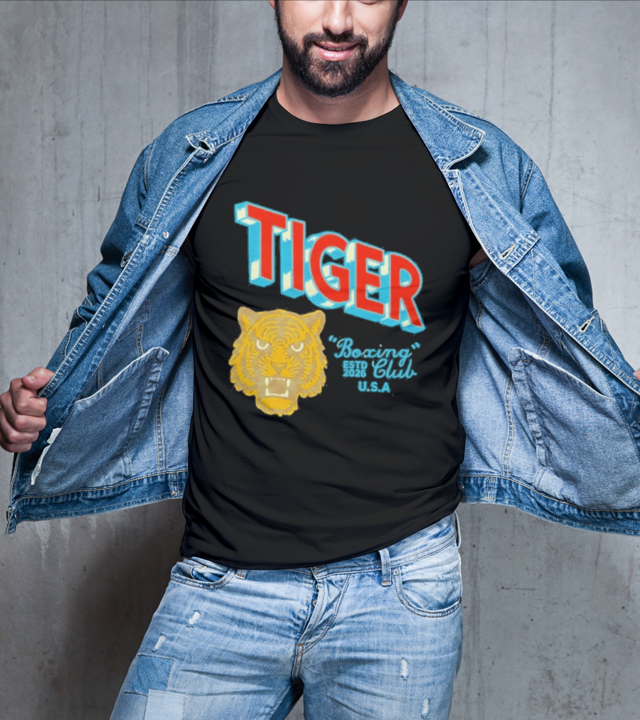 Tiger Boxing Club Estd 2026 USA Tiger Head Logo Sports Team T-Shirt