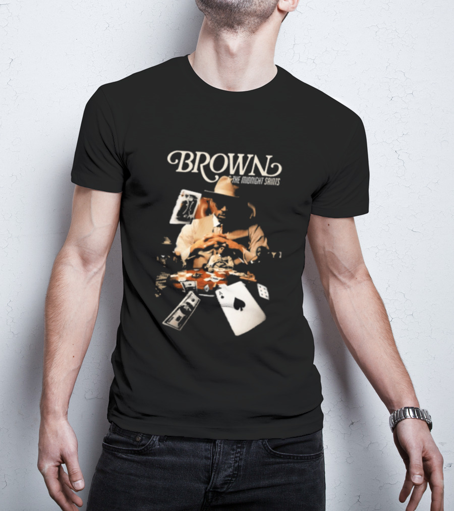 BROWN The Midnight Saints Playing Cards And Chips Explosion T-Shirt