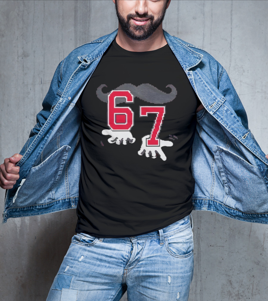 Cincinnati Reds 67 Beard Meme Moustache Hands T-Shirt