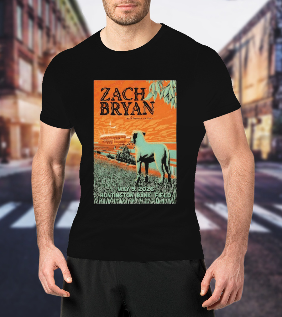 Zach Bryan Huntington Bank Field May 9 2026 With Heaven On Tour T-Shirt