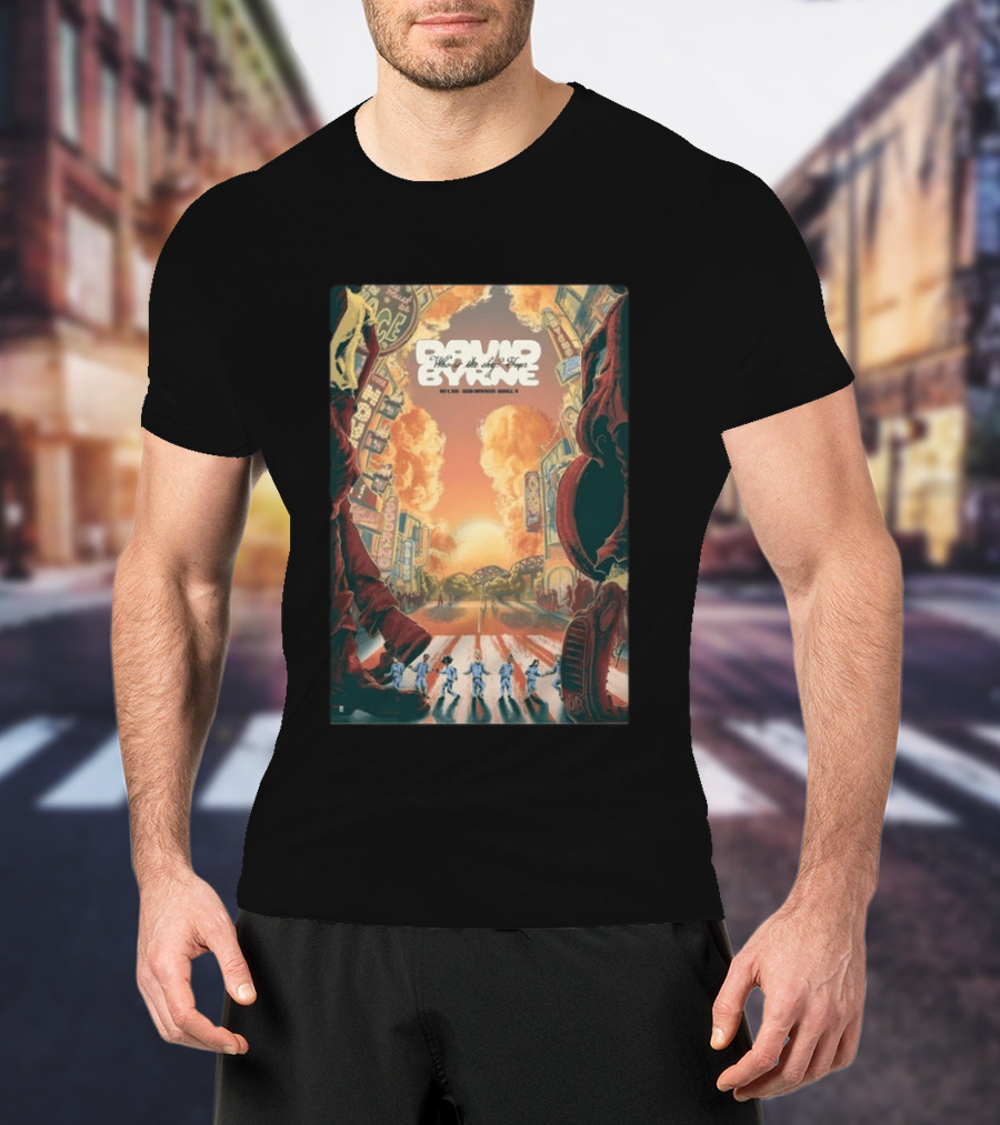 David Byrne Who Is The Sky North American Tour 2026 Vintage Retro Cityscape T-Shirt