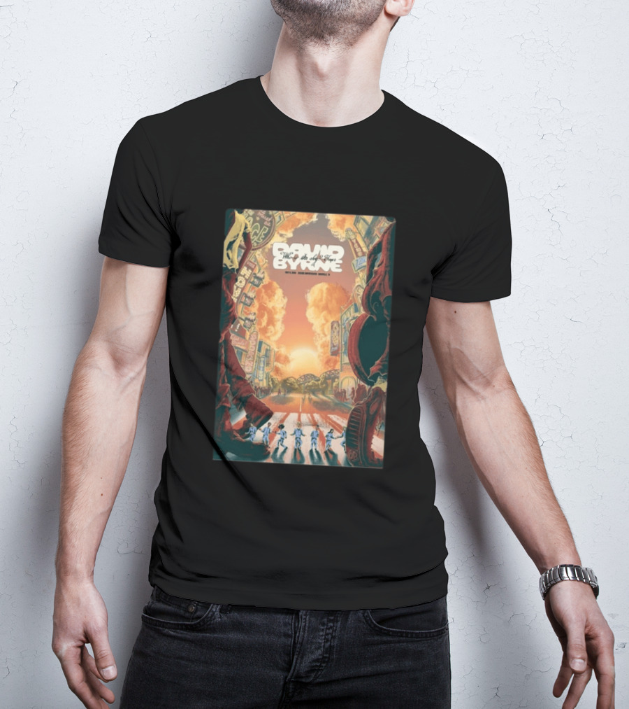 David Byrne Who Is The Sky North American Tour 2026 Vintage Retro Cityscape T-Shirt