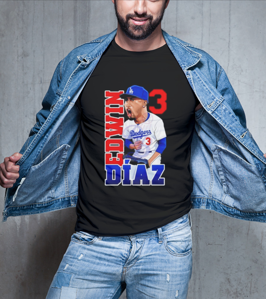Los Angeles Dodgers Edwin Díaz Number 3 MLB Baseball 2026 T-Shirt