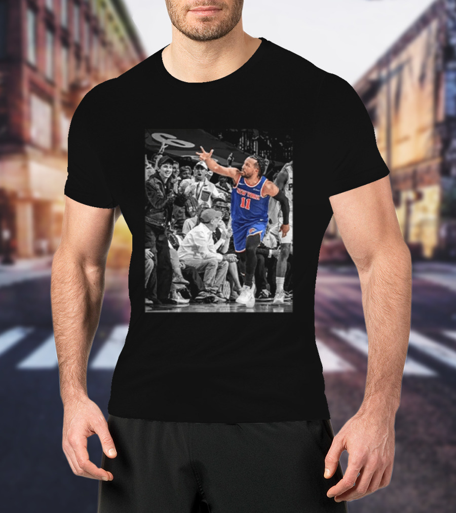 Jalen Brunson New York Knicks Basketball Player Number 11 Action In Game T-Shirt