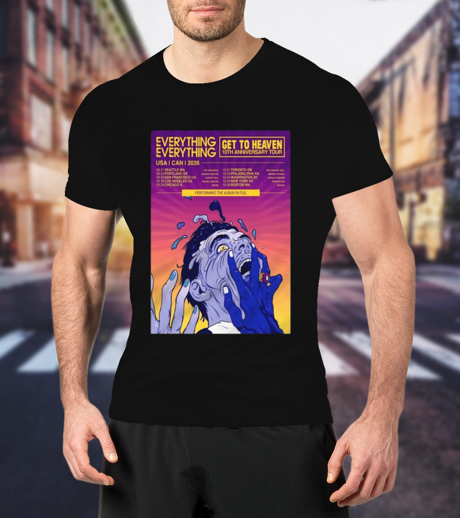 Everything Everything Get To Heaven 10th Anniversary Tour 2026 USA Canada Dates T-Shirt