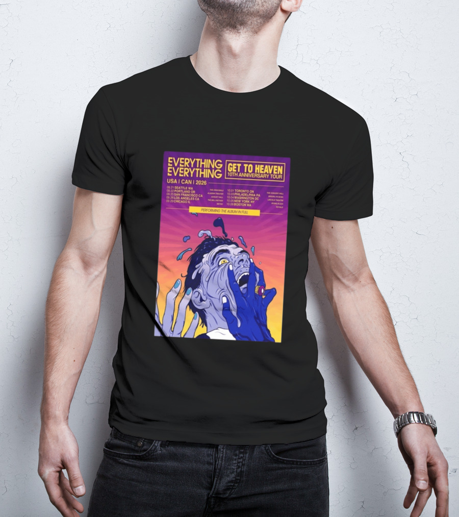 Everything Everything Get To Heaven 10th Anniversary Tour 2026 USA Canada Dates T-Shirt