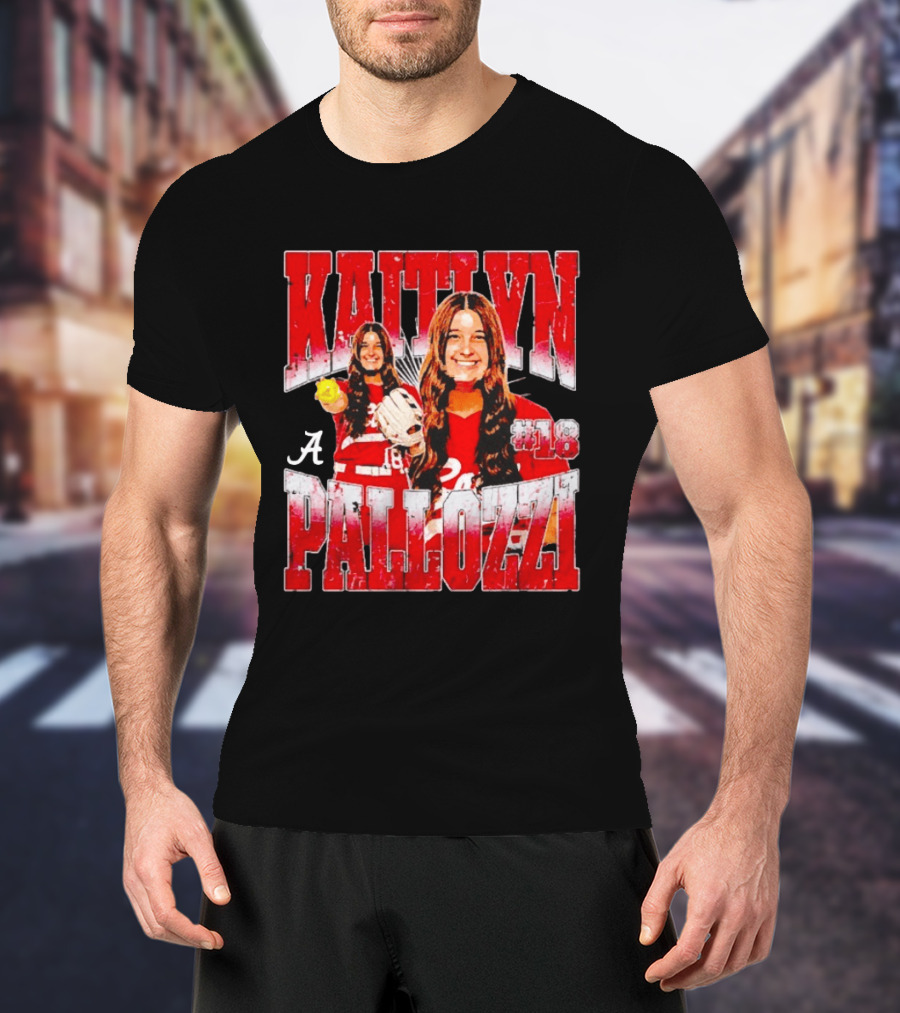 Kaitlyn Pallozzi Alabama Crimson Tide Softball Player #18 Collage T-Shirt