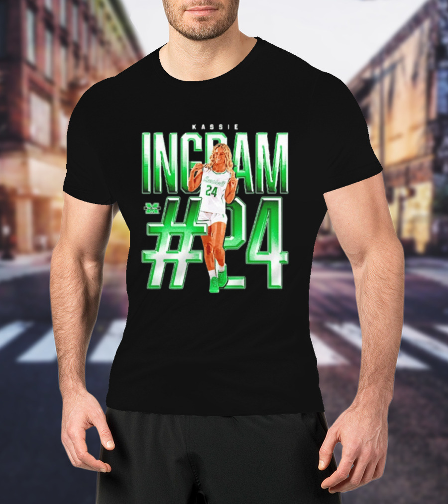 Kassie Ingram Marshall #24 Thundering Herd Team T-Shirt