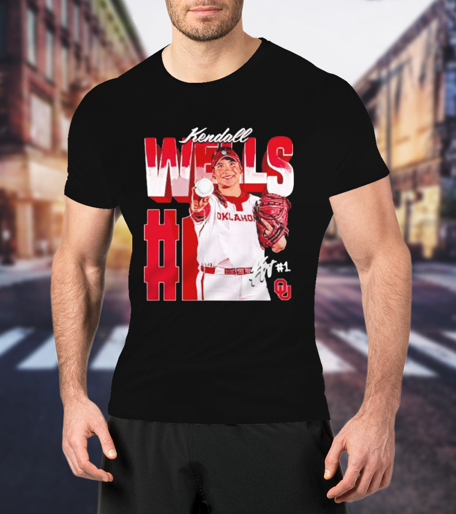 Kendall Wells Oklahoma Sooners Softball Player #1 T-Shirt