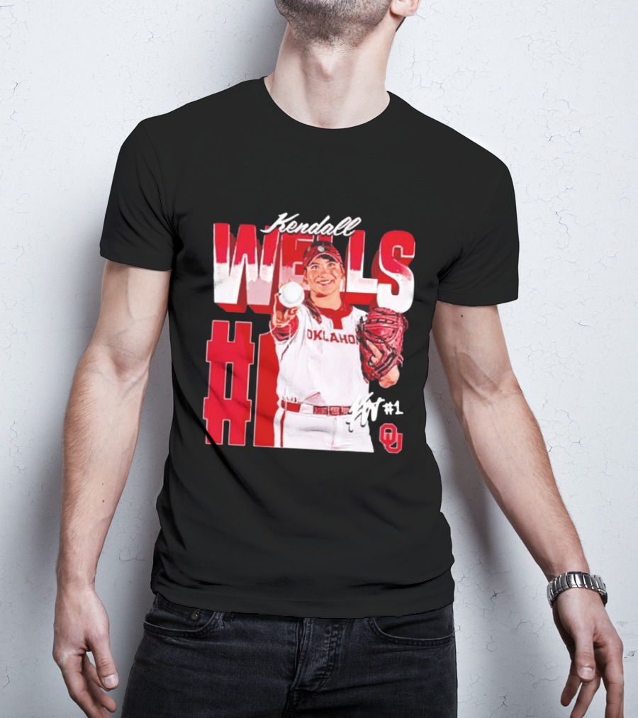 Kendall Wells Oklahoma Sooners Softball Player #1 T-Shirt