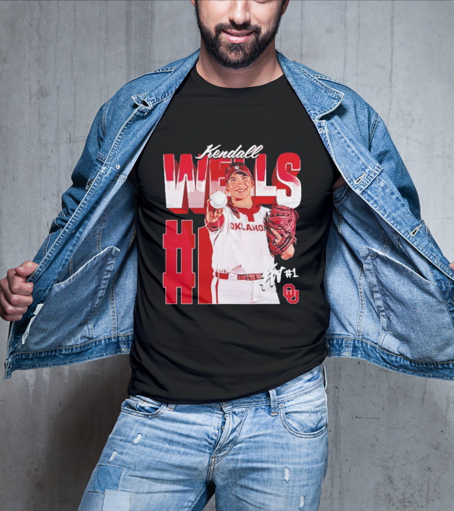 Kendall Wells Oklahoma Sooners Softball Player #1 T-Shirt