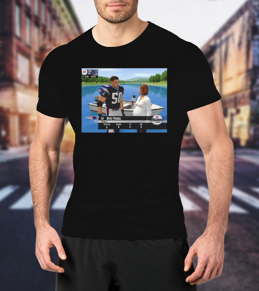 EA Madden 2002 Mike Vrabel Interview Football Patriots Video Game Scene T-Shirt