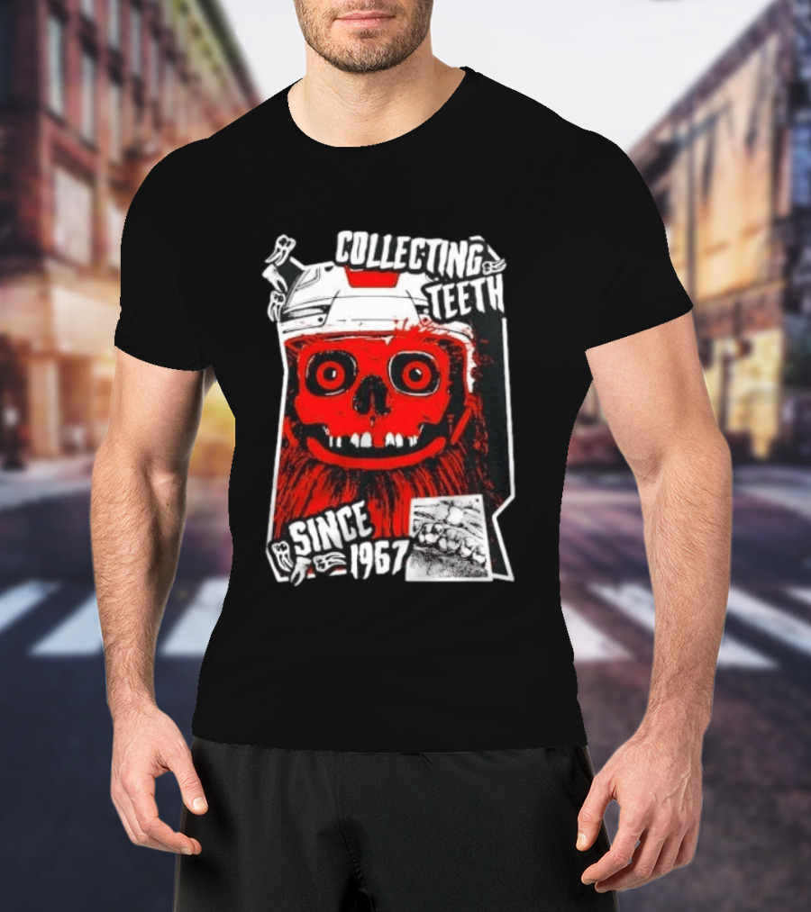 Philadelphia Flyers Gritty Collecting Teeth Since 1967 Monster Face Helmet T-Shirt