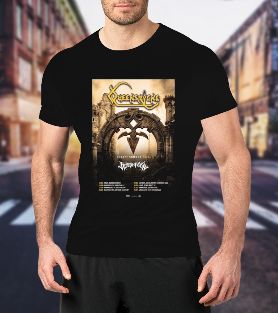 Queensryche Europe Summer 2026 Tour Dates Band T-Shirt