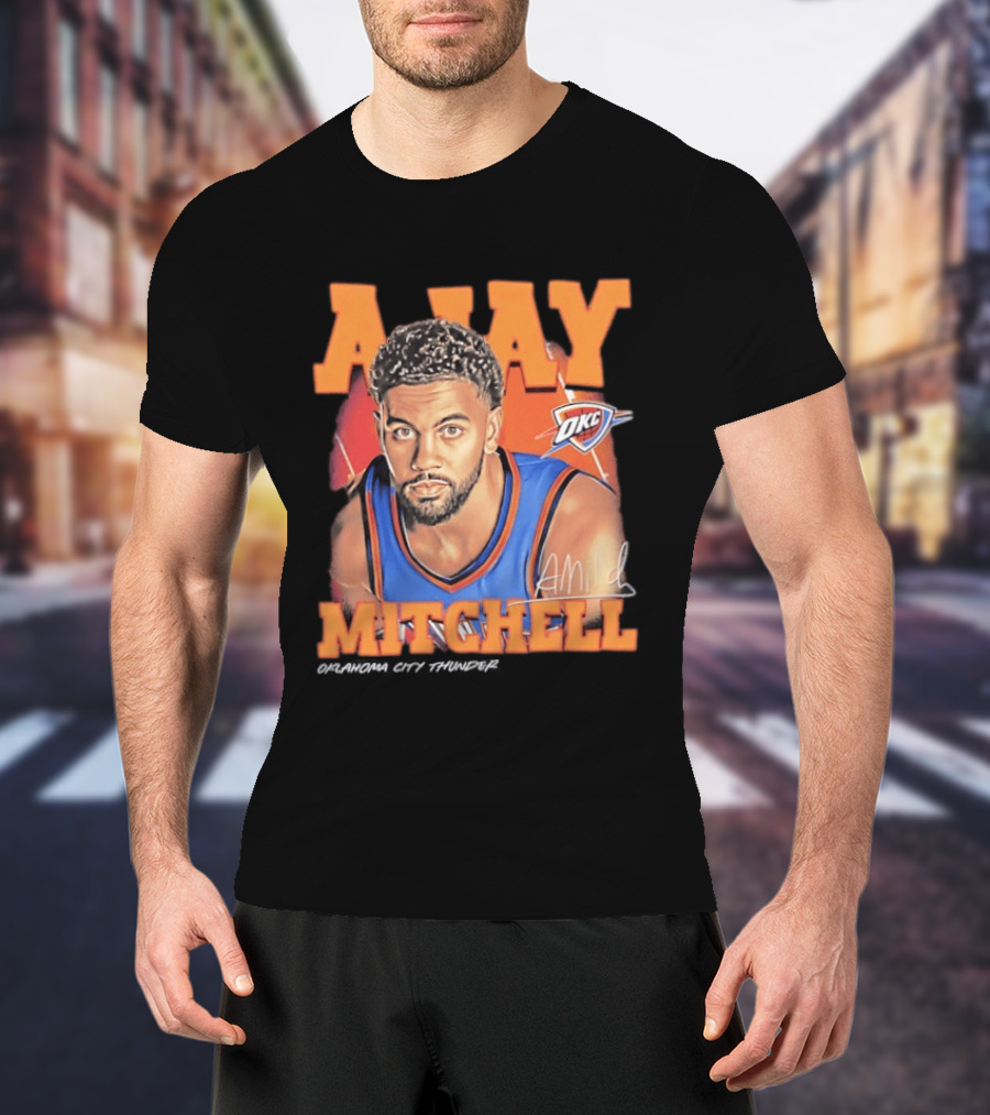 Ajay Mitchell Oklahoma City Thunder OKC Airbrush T-Shirt