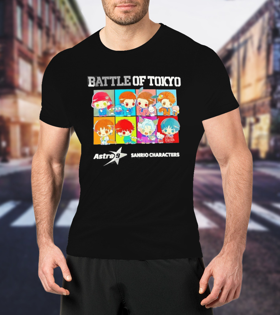 Battle Of Tokyo Astro 9 Sanrio Characters Cute Colorful Anime Collaboration T-Shirt