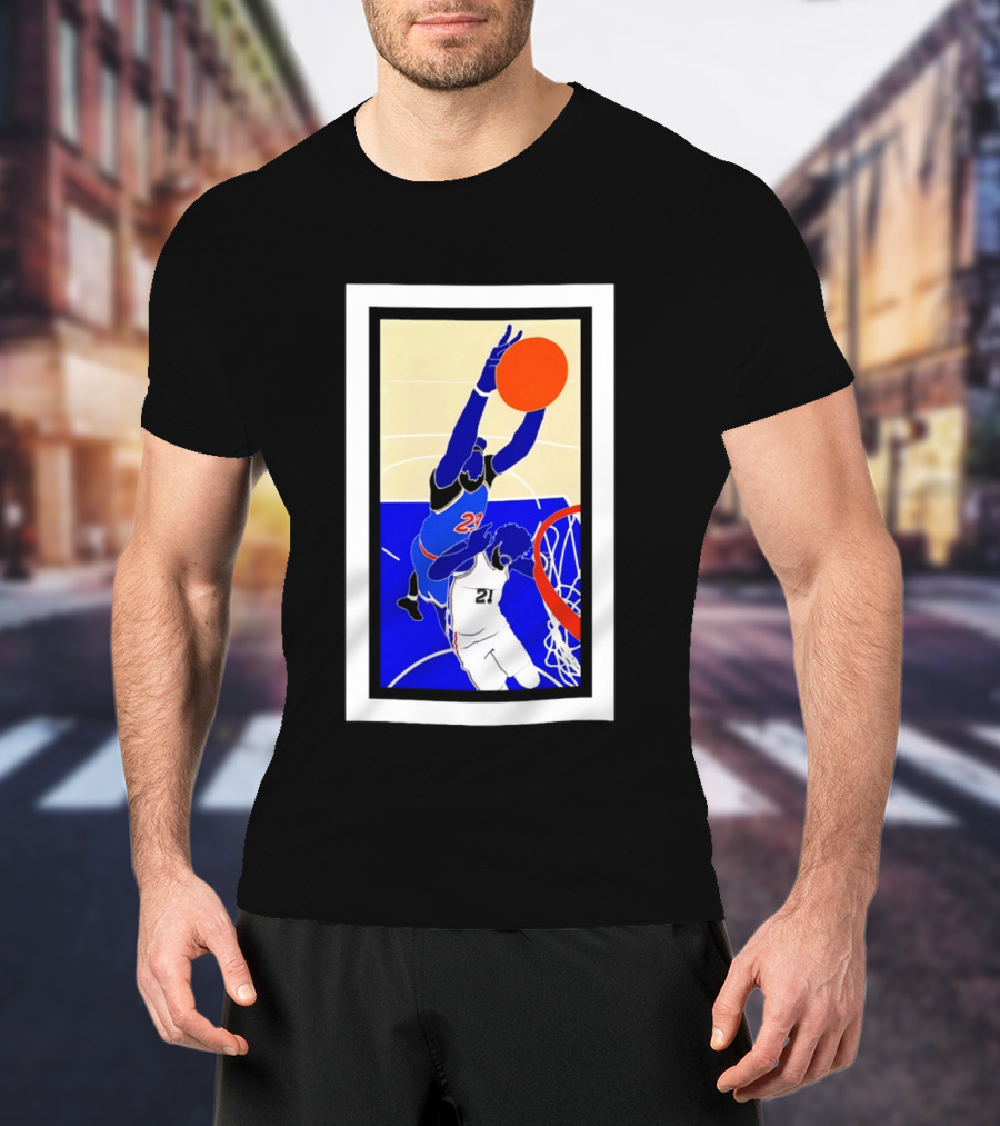 Mitchell Robinson Slam Dunk Over Joel Embiid New York Knicks T-Shirt