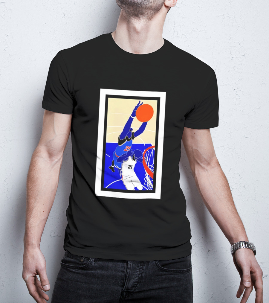 Mitchell Robinson Slam Dunk Over Joel Embiid New York Knicks T-Shirt