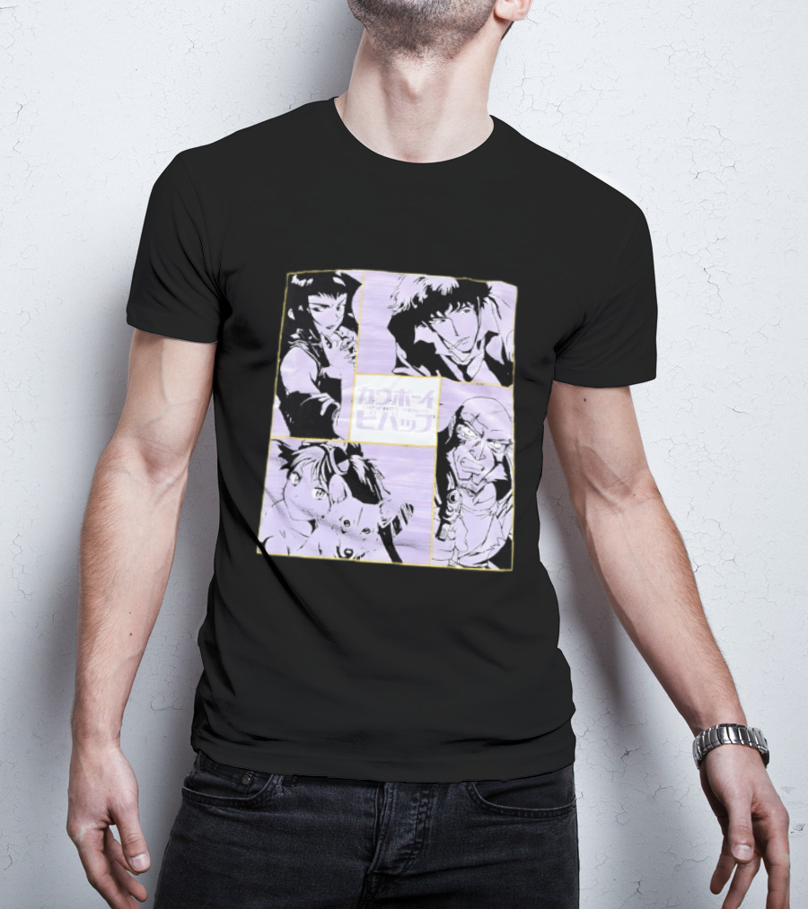 Cowboy Bebop Anime Characters Collage Faye Spike Ein Jet T-Shirt