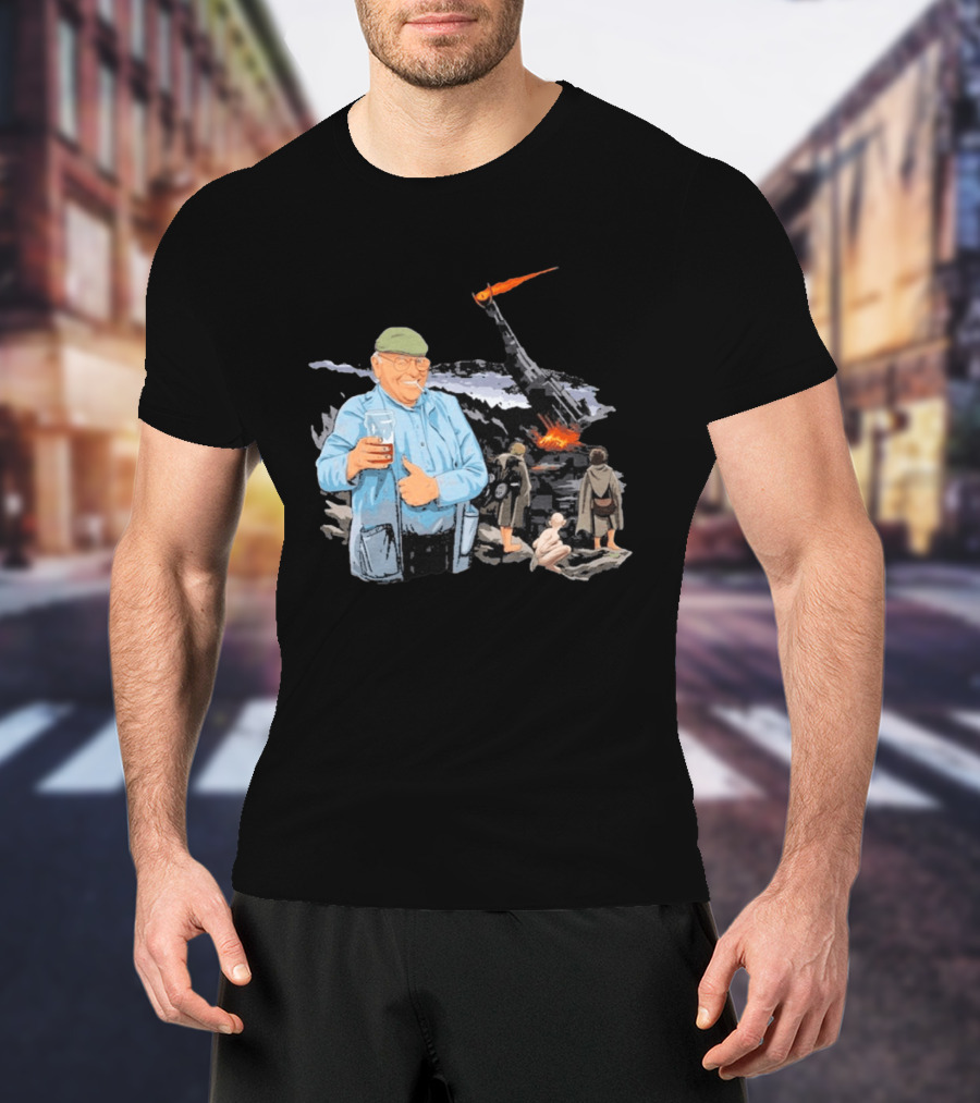 Fred Dibnah Thumbs Up At Mount Doom By Jim'll Paint It T-Shirt