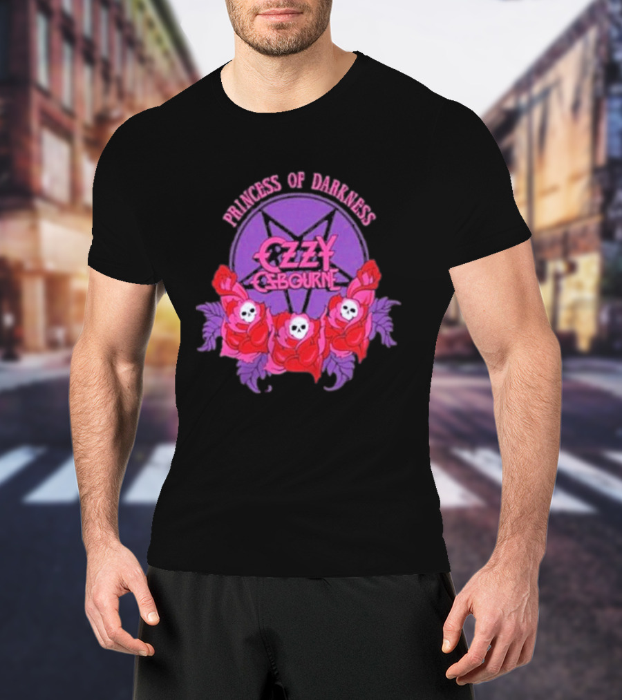 Ozzy Osbourne Princess Of Darkness Roses Skulls T-Shirt