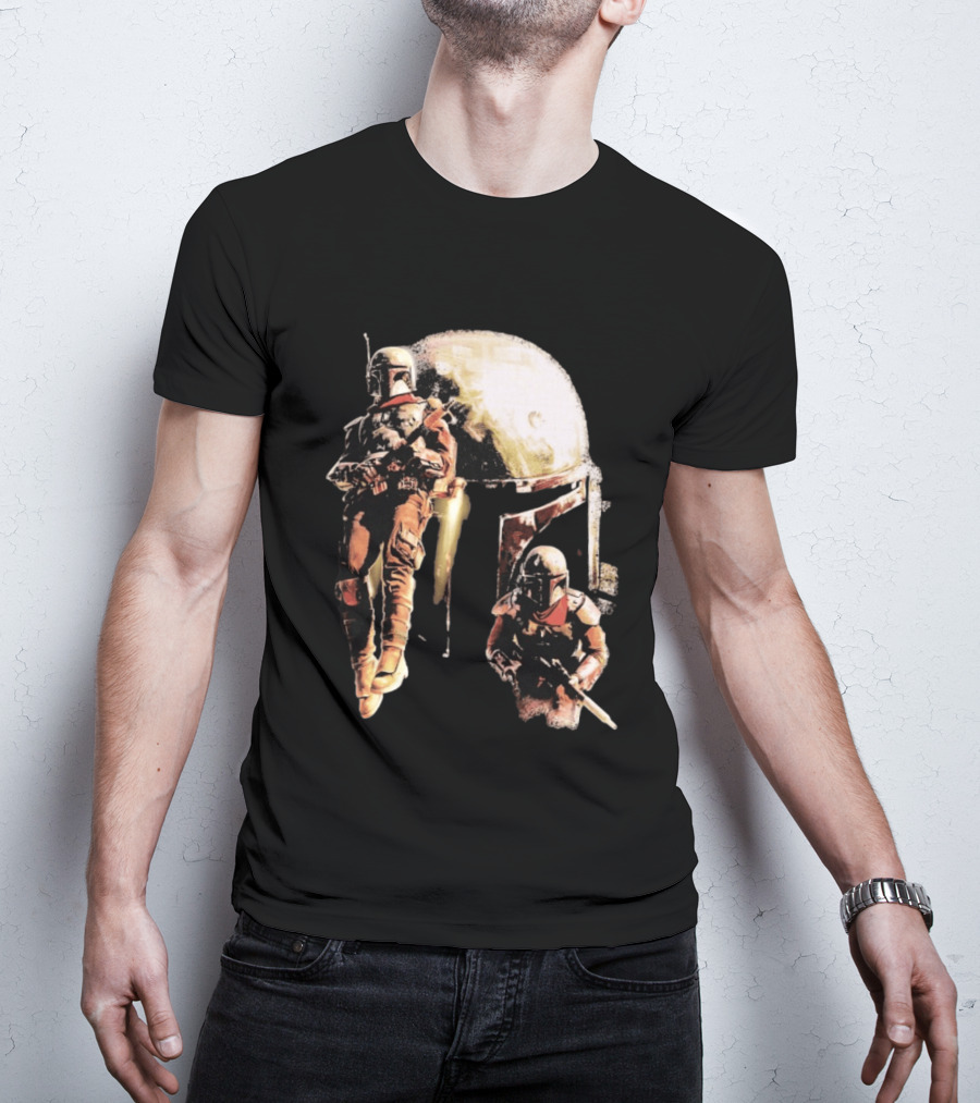 Star Wars Cobb Vanth Mandalorian Collage Forge Helmet T-Shirt