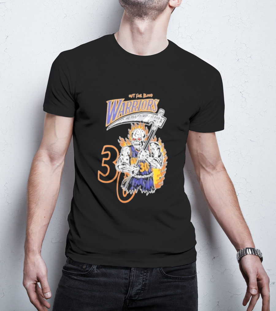 Stephen Curry 30 Golden State Warriors Out For Blood Warren Lotas Iconic Skull T-Shirt