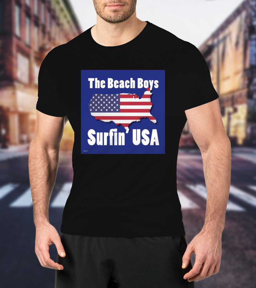 The Beach Boys Surfin' USA American Flag Map T-Shirt