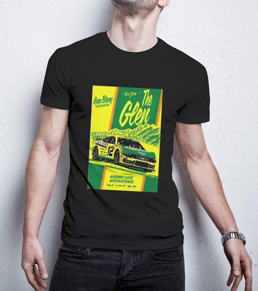 Ryan Blaney Live From The Glen Watkins Glen International May 10 3:00pm ET NASCAR Race Team Menards Pennzoil Car 12 T-Shirt