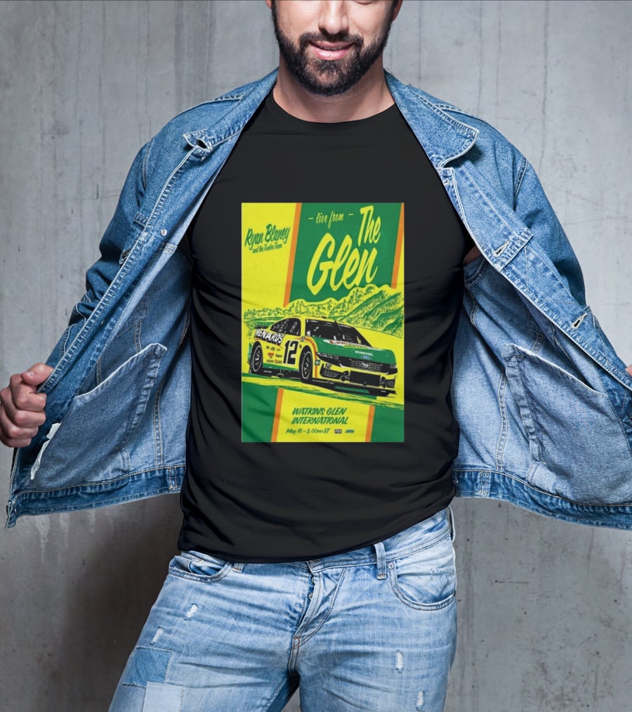 Ryan Blaney Live From The Glen Watkins Glen International May 10 3:00pm ET NASCAR Race Team Menards Pennzoil Car 12 T-Shirt