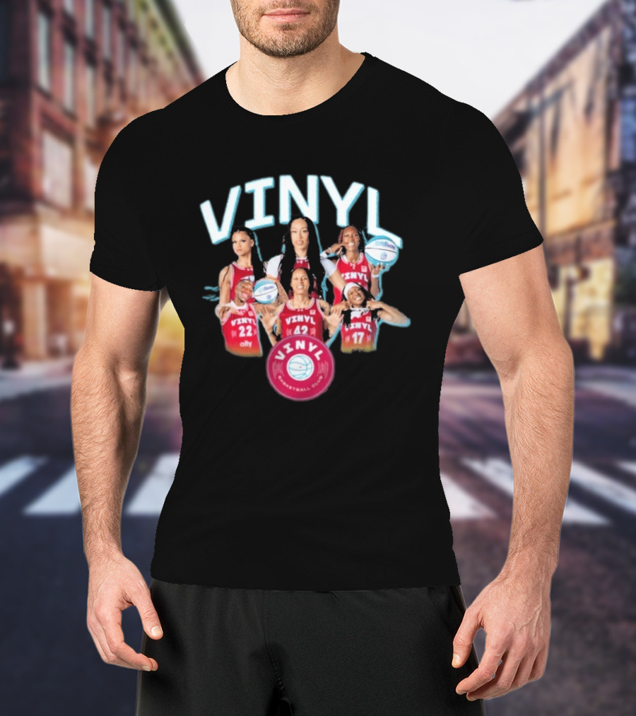 Vinyl Basketball Club Player Team Spirit With Basketball Stars T-Shirt
