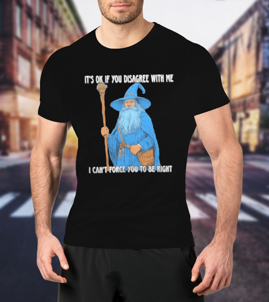 Wizard It's Ok If You Disagree With Me I Can't Force You To Be Right T-Shirt