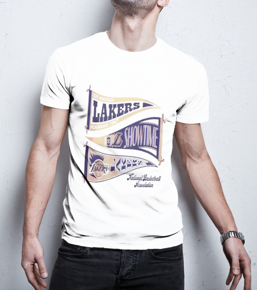 Lakers Showtime Banners Los Angeles Basketball Association T-Shirt