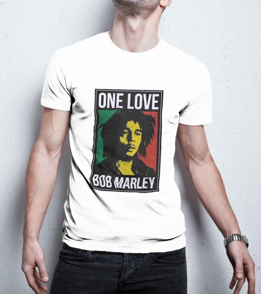 One Love Bob Marley Reggae Rastafarian Tricolor T-Shirt