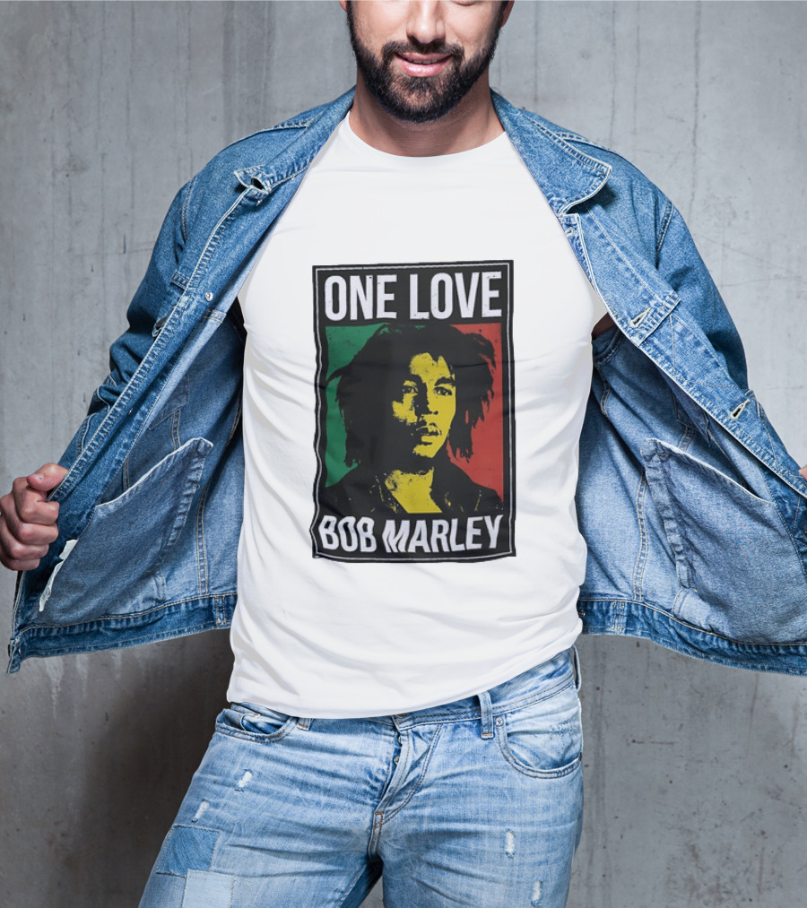 One Love Bob Marley Reggae Rastafarian Tricolor T-Shirt