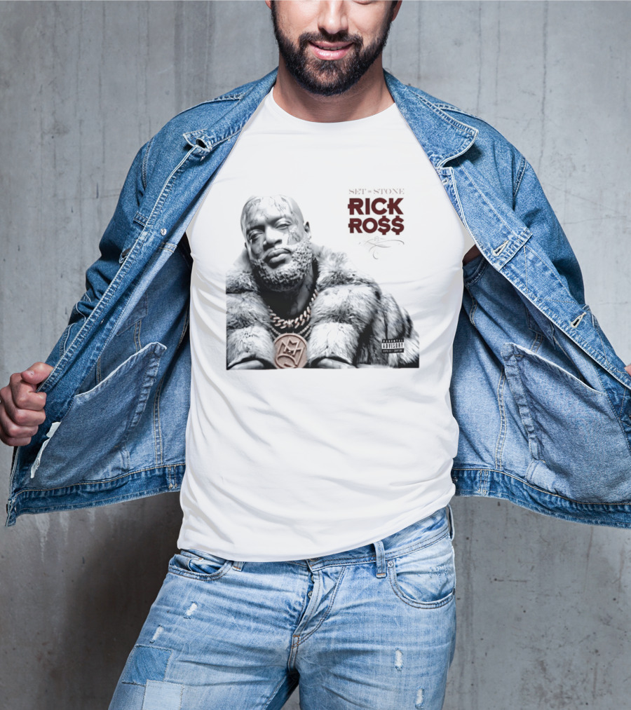 Rick Ross Set In Stone Album Cover Maybach Music Group Parental Advisory T-Shirt