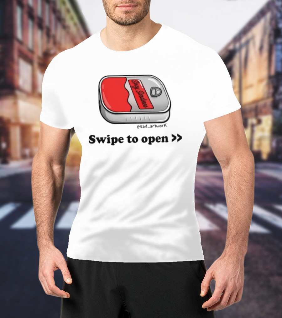 Spicy Sardines Swipe To Open Can Print T-Shirt
