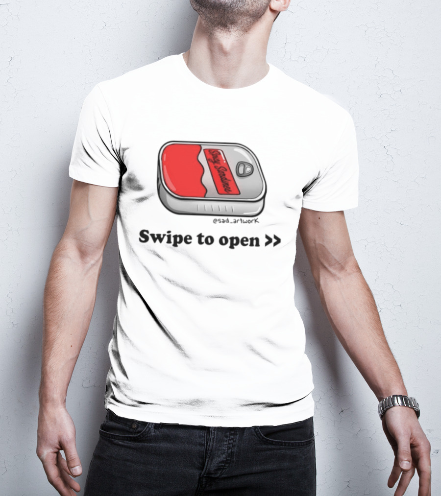 Spicy Sardines Swipe To Open Can Print T-Shirt