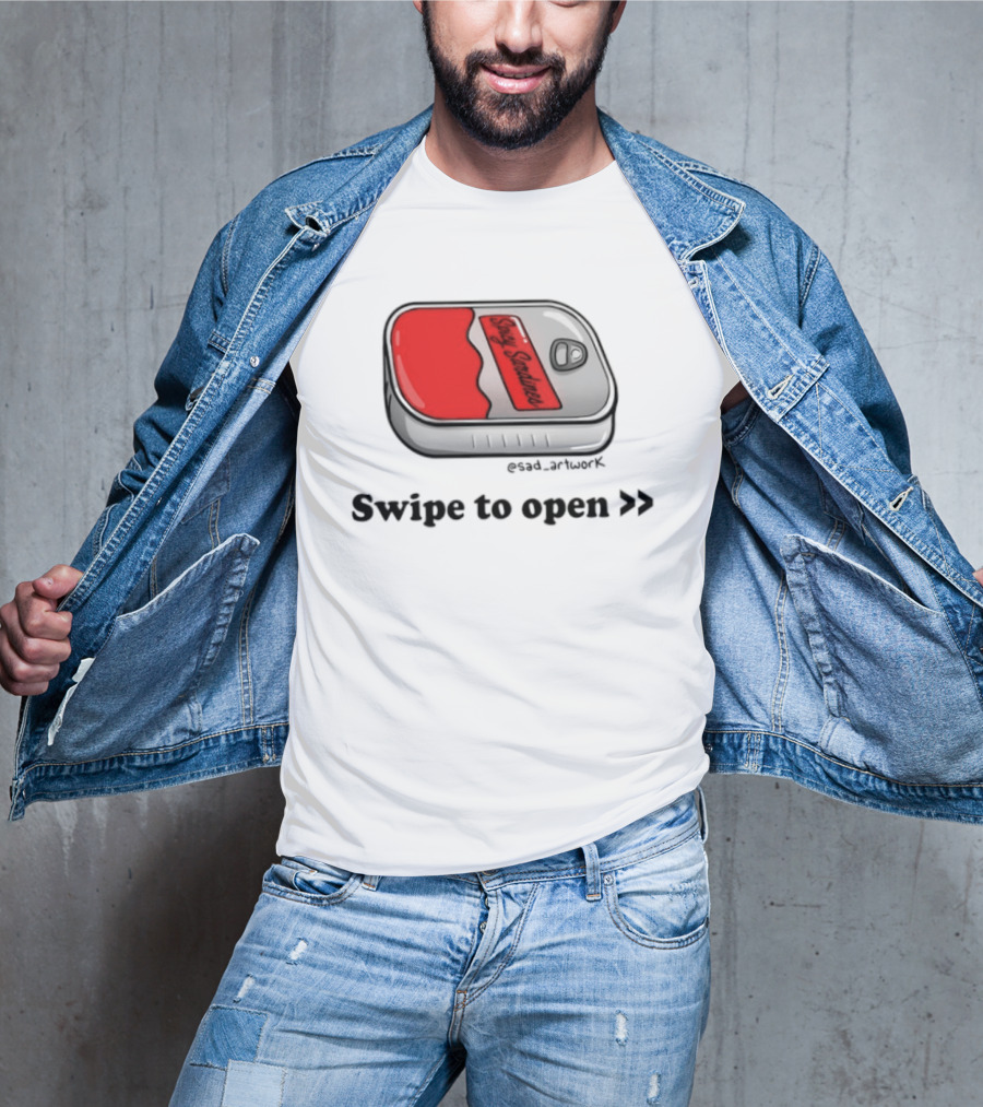 Spicy Sardines Swipe To Open Can Print T-Shirt