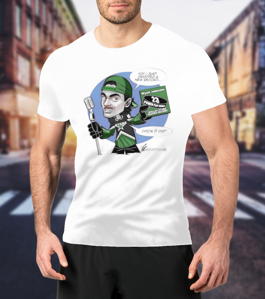 Wyatt Johnston Dallas Stars 23 Power Play Goals Celebration T-Shirt