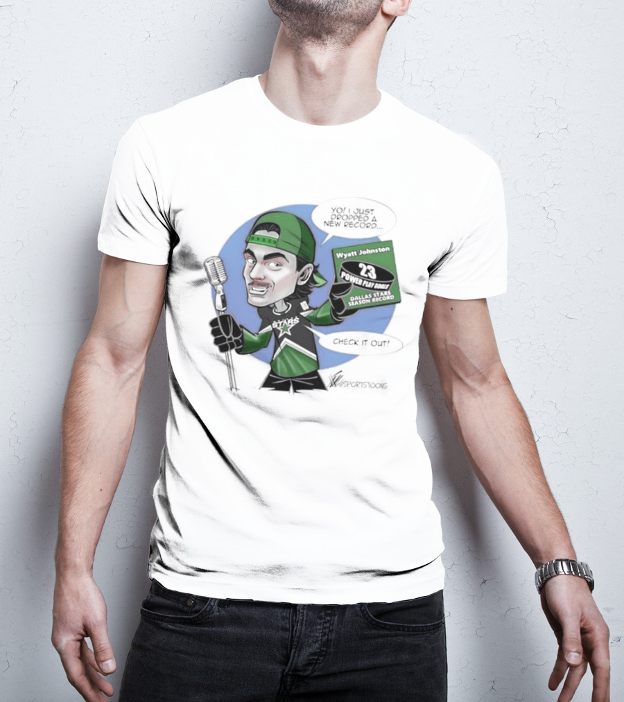 Wyatt Johnston Dallas Stars 23 Power Play Goals Celebration T-Shirt