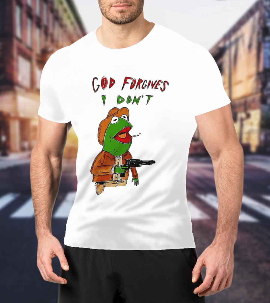 Yeehaw Kermit God Forgives I Don't Cowboy Humor T-Shirt