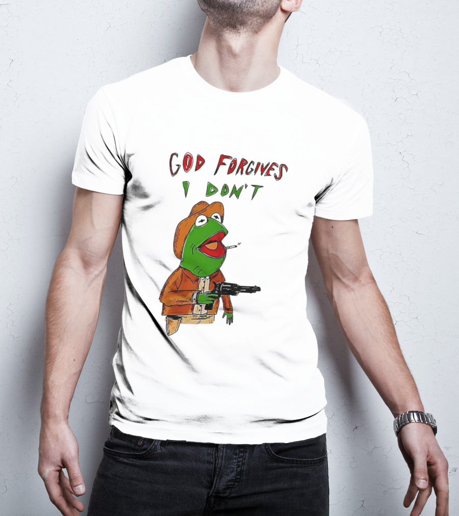Yeehaw Kermit God Forgives I Don't Cowboy Humor T-Shirt
